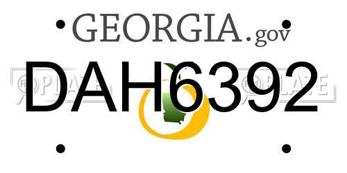 DAH6392 Georgia License Plate