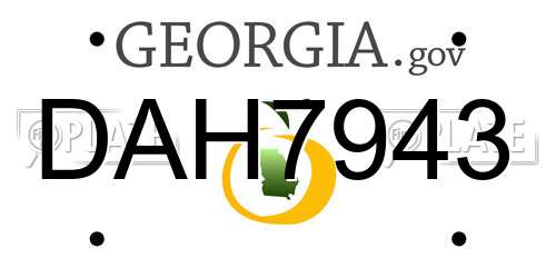 DAH7943 Georgia License Plate