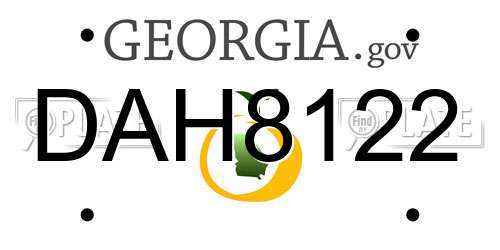 DAH8122 Georgia License Plate