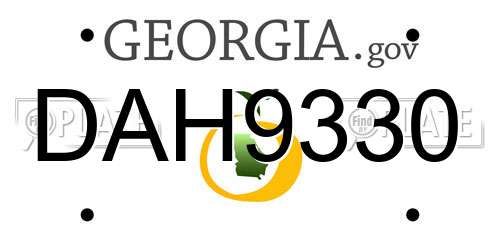 DAH9330 Georgia License Plate