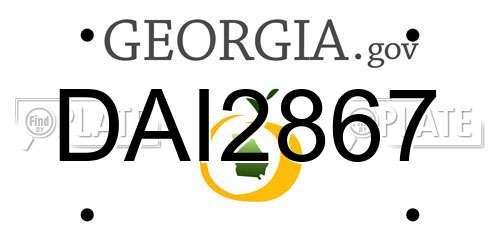 DAI2867 Georgia License Plate