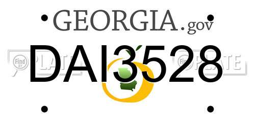 DAI3528 Georgia License Plate