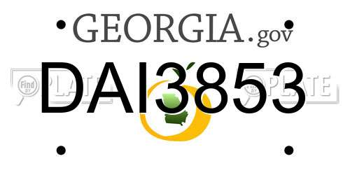 DAI3853 Georgia License Plate