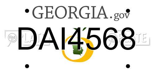 DAI4568 Georgia License Plate