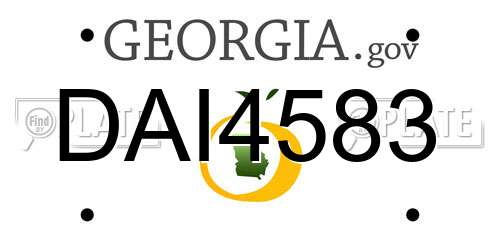 DAI4583 Georgia License Plate