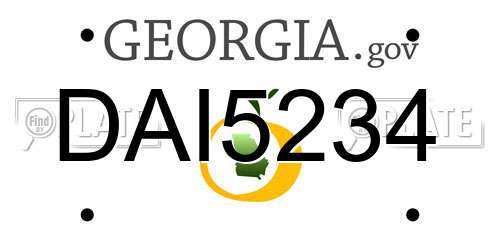 DAI5234 Georgia License Plate