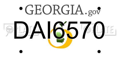 DAI6570 Georgia License Plate