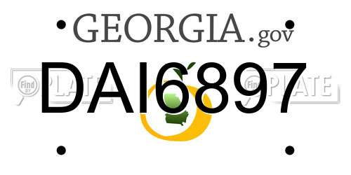DAI6897 Georgia License Plate