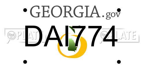 DAI774 Georgia License Plate