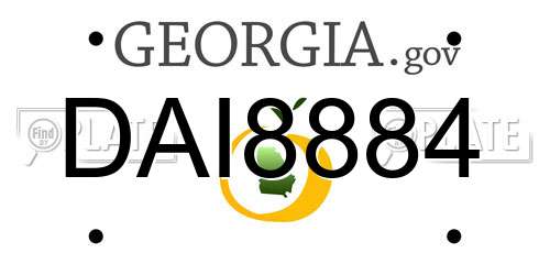 DAI8884 Georgia License Plate