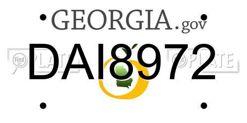 DAI8972 Georgia License Plate