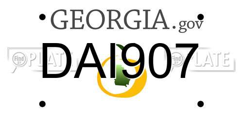 DAI907 Georgia License Plate