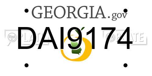 DAI9174 Georgia License Plate