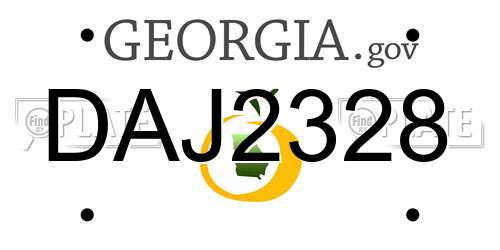 DAJ2328 Georgia License Plate