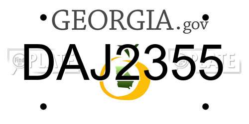 DAJ2355 Georgia License Plate