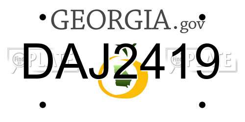 DAJ2419 Georgia License Plate