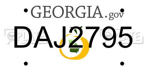 DAJ2795 Georgia License Plate