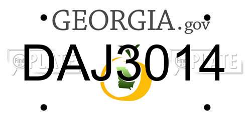 DAJ3014 Georgia License Plate