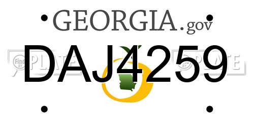 DAJ4259 Georgia License Plate