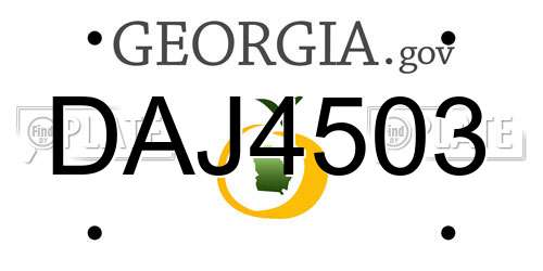 DAJ4503 Georgia License Plate