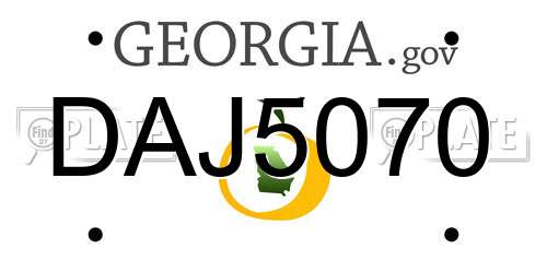 DAJ5070 Georgia License Plate