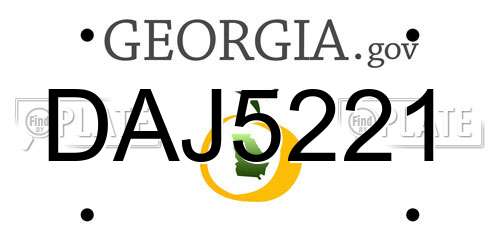 DAJ5221 Georgia License Plate