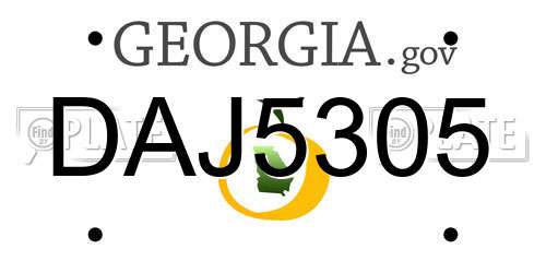 DAJ5305 Georgia License Plate