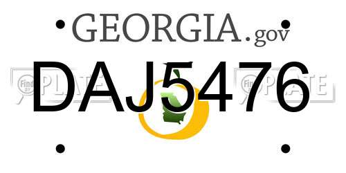 DAJ5476 Georgia License Plate