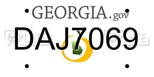 DAJ7069 Georgia License Plate