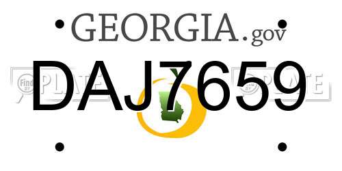DAJ7659 Georgia License Plate