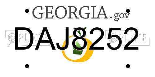DAJ8252 Georgia License Plate