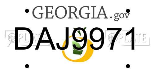DAJ9971 Georgia License Plate