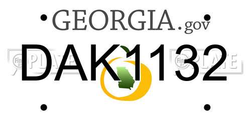 DAK1132 Georgia License Plate