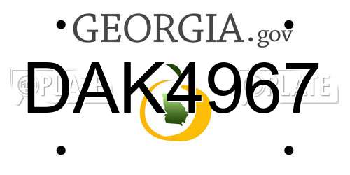DAK4967 Georgia License Plate
