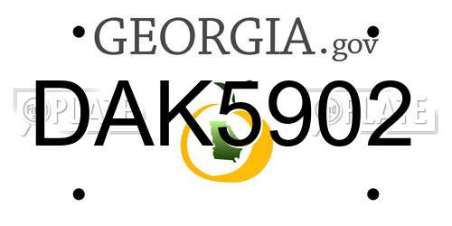 DAK5902 Georgia License Plate