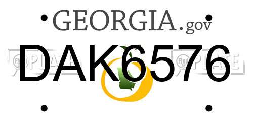 DAK6576 Georgia License Plate