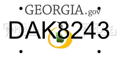 DAK8243 Georgia License Plate