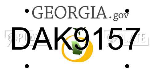DAK9157 Georgia License Plate