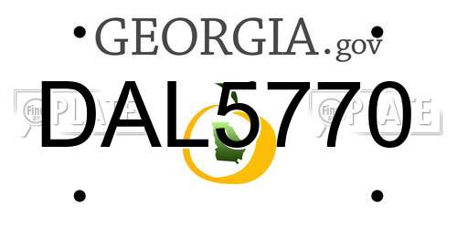 DAL5770 Georgia License Plate