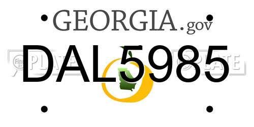 DAL5985 Georgia License Plate