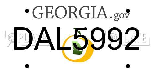 DAL5992 Georgia License Plate