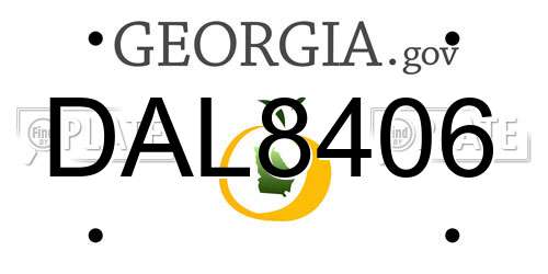 DAL8406 Georgia License Plate