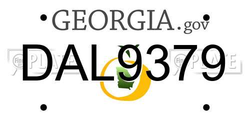 DAL9379 Georgia License Plate
