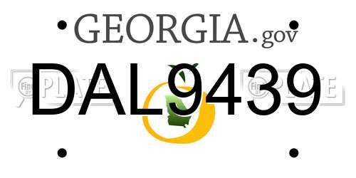 DAL9439 Georgia License Plate
