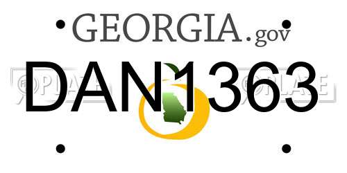 DAN1363 Georgia License Plate