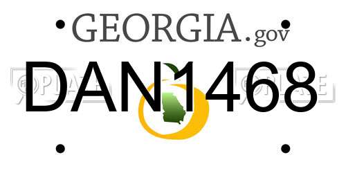 DAN1468 Georgia License Plate