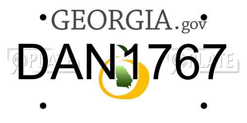 DAN1767 Georgia License Plate