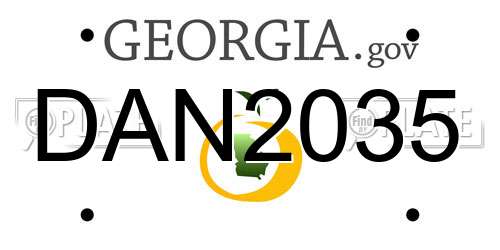 DAN2035 Georgia License Plate