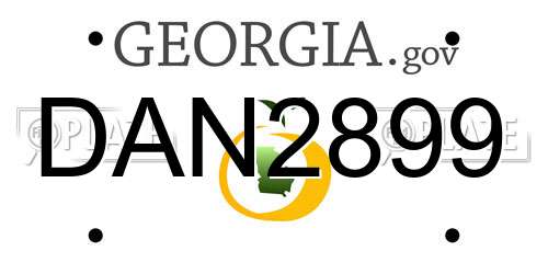 DAN2899 Georgia License Plate