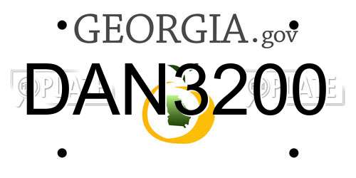 DAN3200 Georgia License Plate